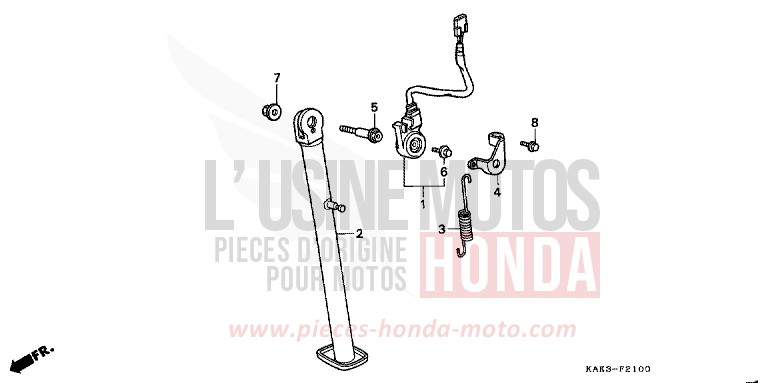 SEITENSTAENDER von CRM125R REAL WHITE (NH250) von 1999