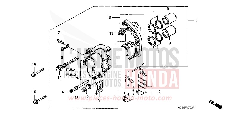 HINTERRAD-BREMSSATTEL von SW-T400 DEGITAL SILVER METALLIC (NHA30) von 2007