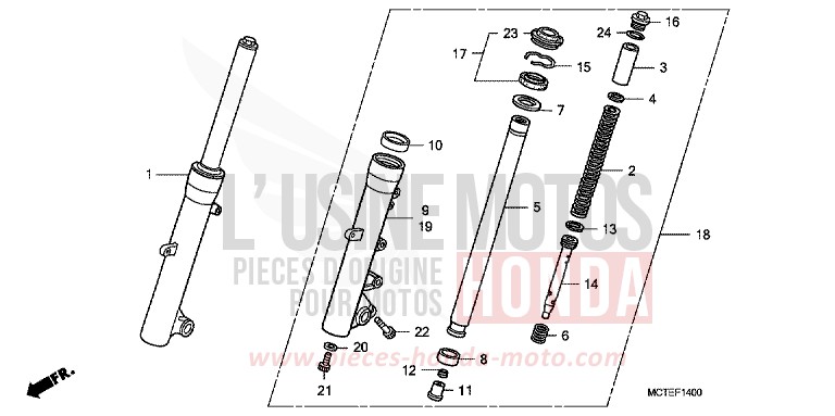 GABEL, VORNE von SW-T400 DELTA BLUE METALLIC (PB358) von 2006