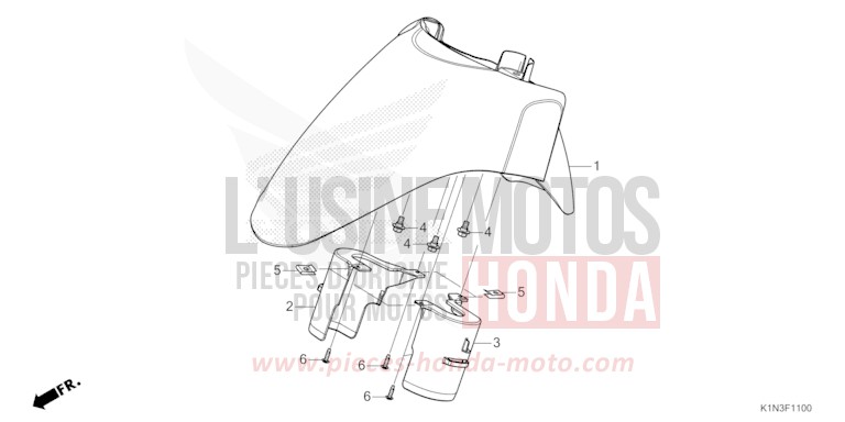 KOTFLUEGEL, VORNE von FSH125 MAT TECHNO SILVER METALLIC (NHB18) von 2021