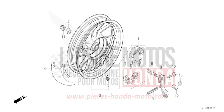 HINTERRAD von FSH125 MAT TECHNO SILVER METALLIC (NHB18) von 2021