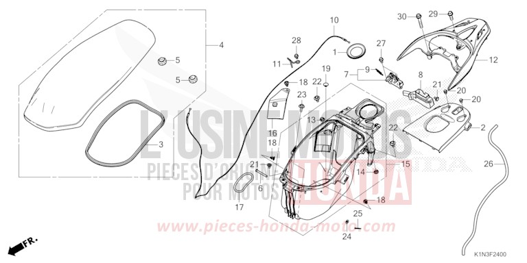 SITZ/HANDGEPAECKFACH von FSH125 PEARL JASMINE WHITE (NHB35) von 2021
