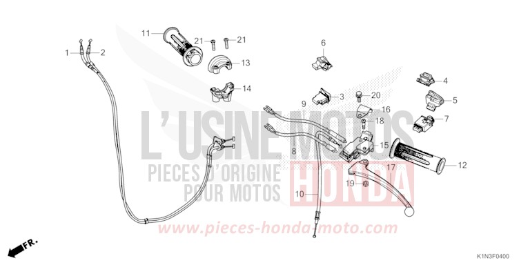 HEBELGRIFF/SCHALTER/KABEL von FSH125 CANDY NOBLE RED (R350) von 2021