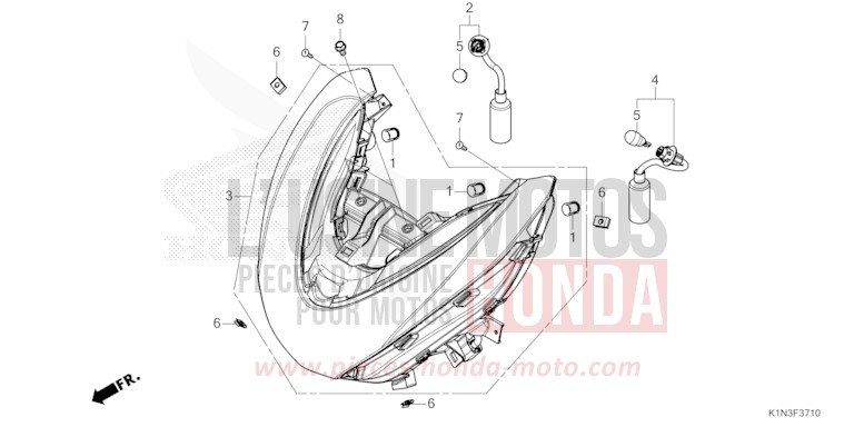 BLINKER, VORNE von FSH125 POSEIDON BLACK METALLIC (NHB25) von 2021