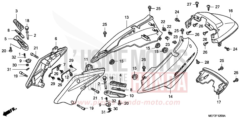 GEHAEUSEABDECKUNG (FJS400D8) von SW-T400 HEAVY GRAY METALLIC-U (NH194) von 2008
