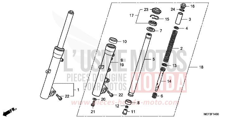 GABEL, VORNE von SW-T400 HEAVY GRAY METALLIC-U (NH194) von 2008