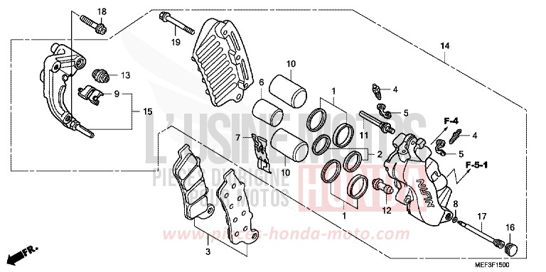 VORDERRAD-BREMSSATTEL (FJS400D8) von SW-T400 HEAVY GRAY METALLIC-U (NH194) von 2008