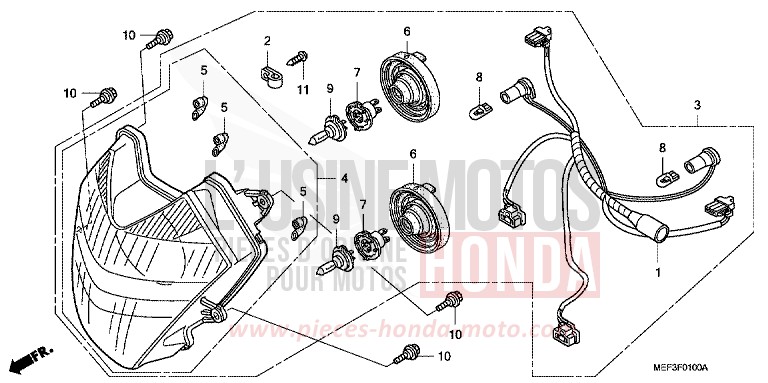 SCHEINWERFER (FJS400D8) von SW-T400 SEAL SILVER METALLIC (NHA14) von 2008