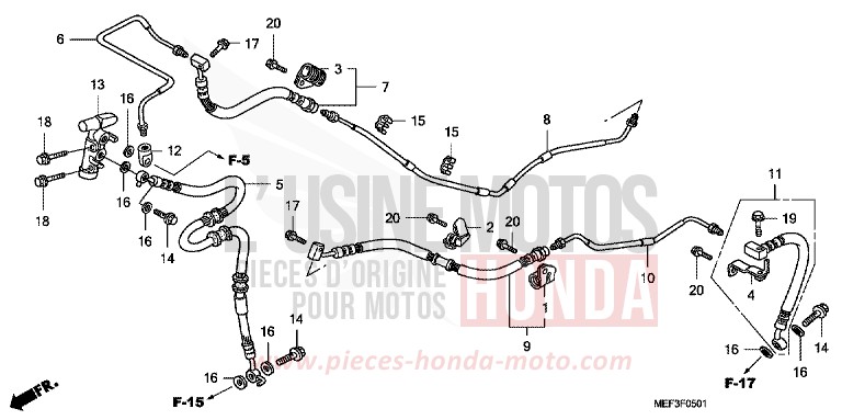 HINTERE BREMSLEITUNG (FJS400D8) von SW-T400 SEAL SILVER METALLIC (NHA14) von 2008