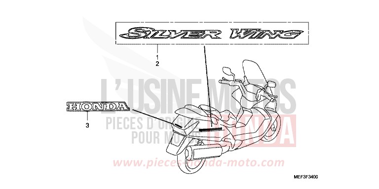 EMBLEM/MARKE (FJS400D8) von SW-T400 SEAL SILVER METALLIC (NHA14) von 2008