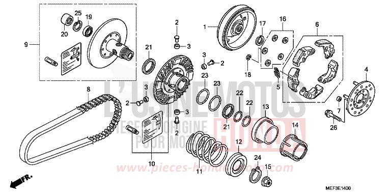 ABTRIEBSFLAECHE von SW-T400 PEARL SUNBEAM WHITE (NHA66) von 2009