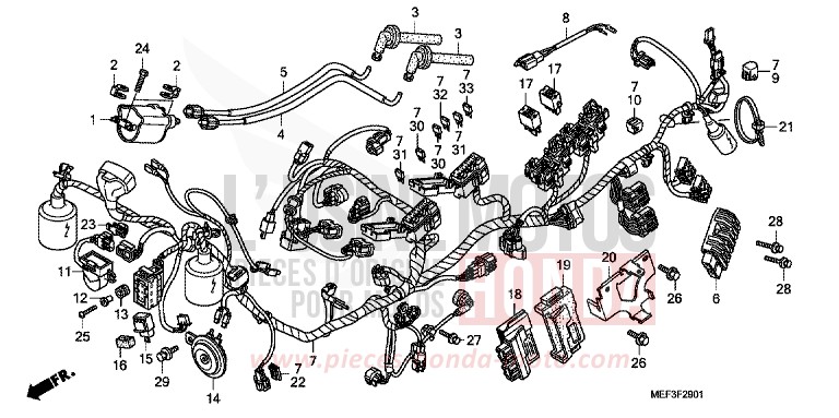 KABELBAUM (FJS400D9/FJS400A) von SW-T400 SWORD SILVER METALLIC (NHA95) von 2009