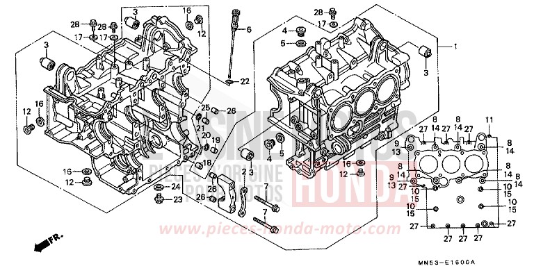 ZYLINDERBLOCK von Goldwing CANDY SPECTRA RED (R176) von 1992