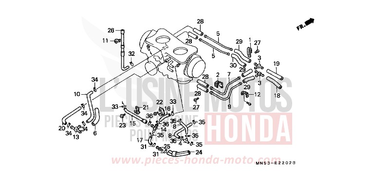 ROHRE (1) (GL1500L/AM/SEM/AN/SEN) von Goldwing CANDY SPECTRA RED (R176) von 1992