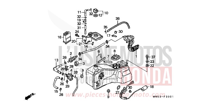 KRAFTSTOFFTANK/KRAFTSTOFFPUMPE (GL1500AN/SEN) von Goldwing CANDY SPECTRA RED (R176) von 1992