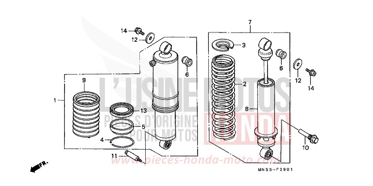 KISSEN, HINTEN (GL1500AN/SEN) von Goldwing CANDY SPECTRA RED (R176) von 1992