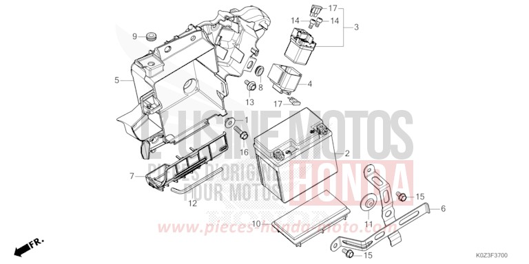 BATTERIE von GB350S GUNMETAL BLACK METALLIC (NHC52) von 2025