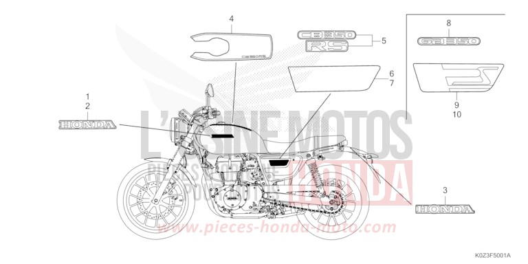 EMBLEM/STREIFEN (CB350RS/GB350S) von GB350S PEARL DEEP MUD GRAY (NHC47) von 2025