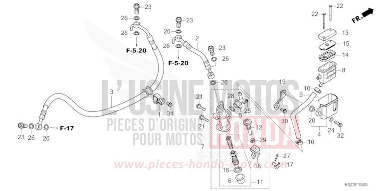 REAR BRAKE MASTER CYLINDER von GB350S PUCO BLUE (B187) von 2025
