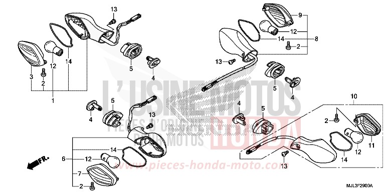 BLINKER von NC700XD CANDY ARCADIAN RED (R305) von 2014