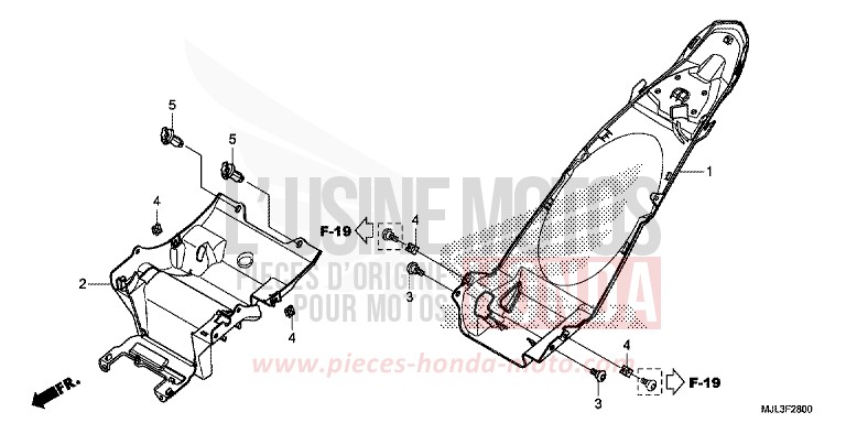 KOTFLUEGEL, HINTEN von NC700XD GRAPHITE BLACK (NHB01) von 2014