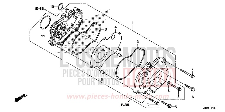 WASSERPUMPE von NC700XD MAT PEARL GLARE WHITE (NHB54) von 2014
