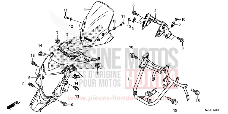 WINDLAUF, VORNE von NC700XD SWORD SILVER METALLIC (NHA95) von 2014