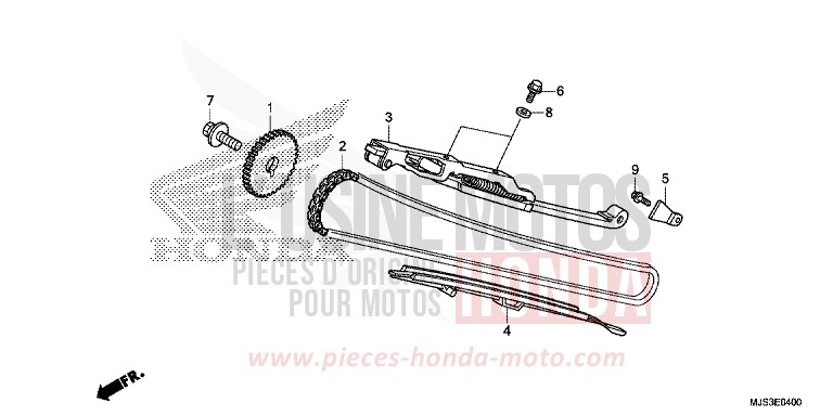 NOCKENWELLENKETTE/SPANNVORRICHTUNG von NC750J MAT BALLISTIC BLACK METALLIC (NHA86) von 2015