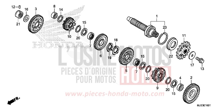 GETRIEBE (GEGENWELLE) von NC750J MAT BALLISTIC BLACK METALLIC (NHA86) von 2015