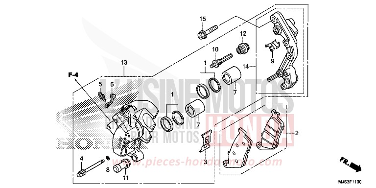 VORDERRAD-BREMSSATTEL (NC750JF,G) von NC750J MAT BALLISTIC BLACK METALLIC (NHA86) von 2015