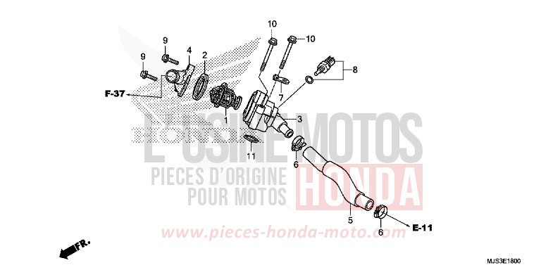 THERMOSTAT von NC750J MAT BALLISTIC BLACK METALLIC (NHA86B) von 2017