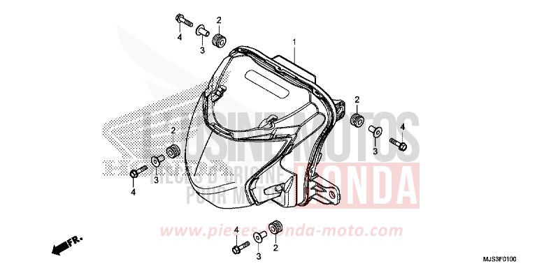 PROJECTEUR von NC750J MAT BALLISTIC BLACK METALLIC (NHA86B) von 2017