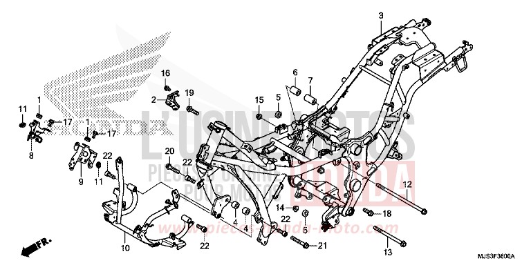 CARROSSERIE DE CHASSIS von NC750J MAT BALLISTIC BLACK METALLIC (NHA86B) von 2017