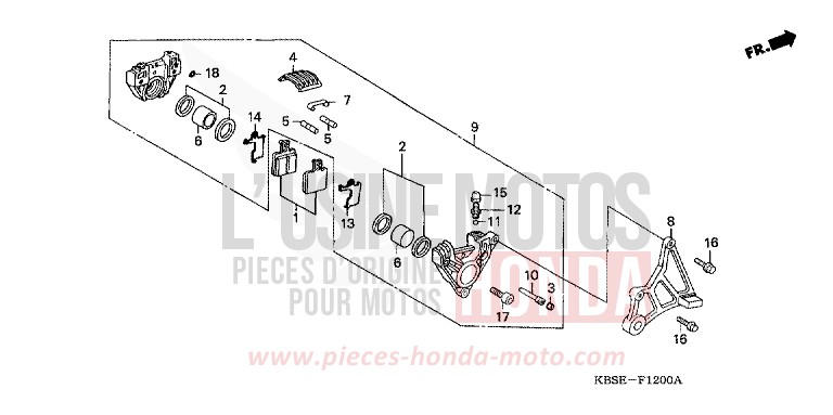 HINTERRAD-BREMSSATTEL von NSR125R BLACK (NH1) von 2001