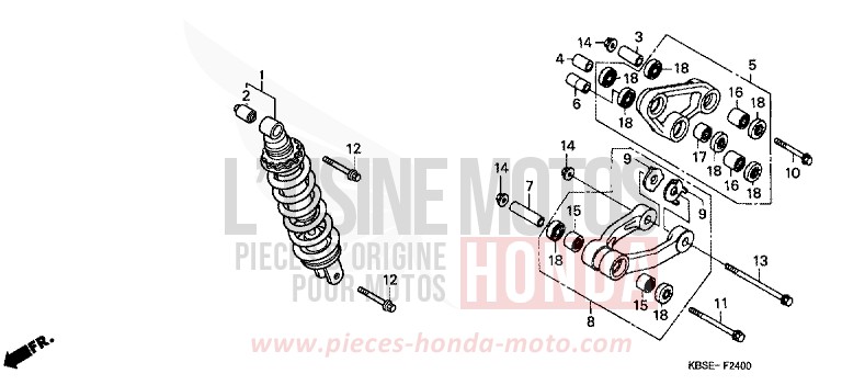 KISSEN, HINTEN von NSR125R BLACK (NH1) von 2001