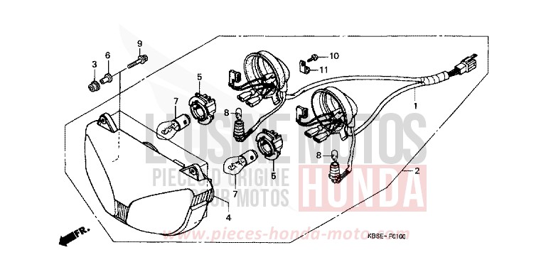 SCHEINWERFER von NSR125R SPARKLING RED (R127) von 2001