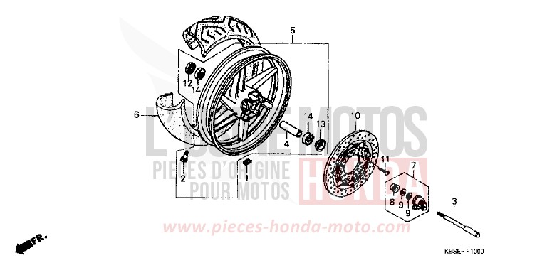 VORDERRAD von NSR125R SPARKLING RED (R127) von 2001