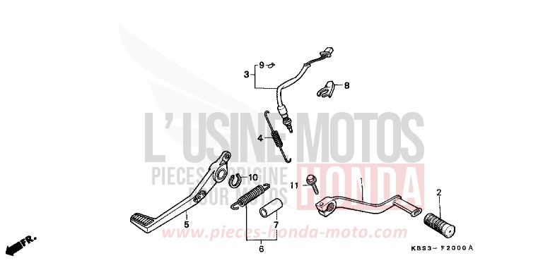 PEDAL von NSR125R SPARKLING RED (R127) von 2001