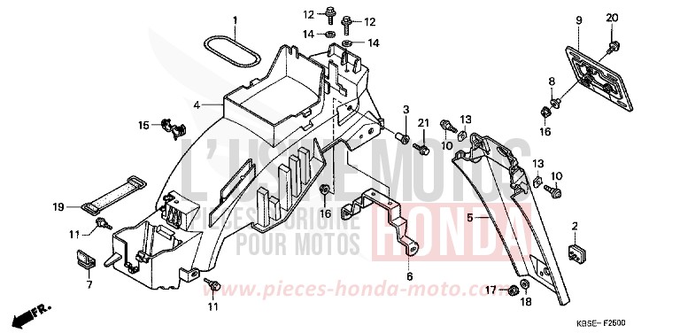 KOTFLUEGEL, HINTEN von NSR125R SPARKLING RED (R127) von 2001