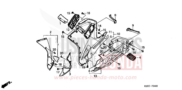 UNTERER WINDLAUF von NSR125R SPARKLING RED (R127) von 2001