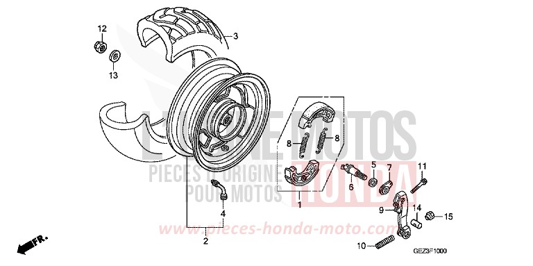 HINTERRAD von Zoomer PLASMA YELLOW (Y141) von 2005