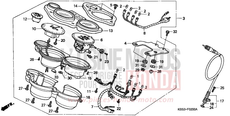 MESSGERAET von NSR125R CLIPPER YELLOW (Y106E) von 1993