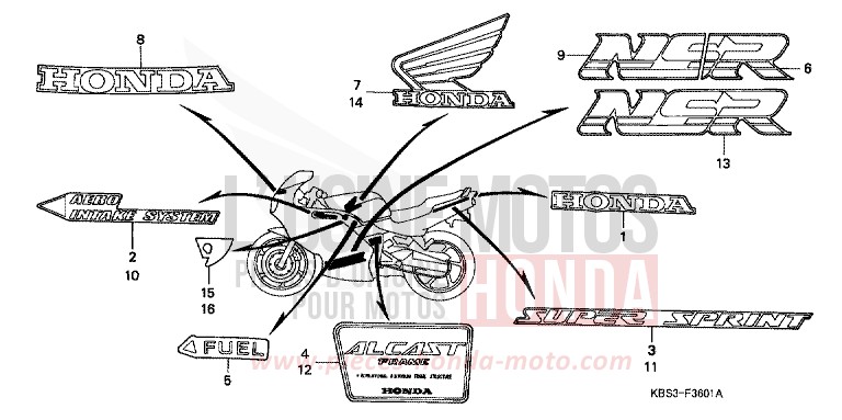 MARKE (2) von NSR125R CLIPPER YELLOW (Y106E) von 1993