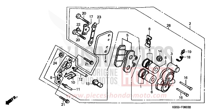 VORDERRAD-BREMSSATTEL von NSR125R FIGHTING RED (R134E) von 1993