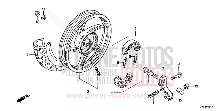 HINTERRAD von NSC110MPD PEARL WHITE (NHA20) von 2012