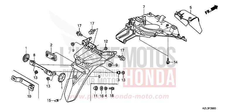 KOTFLUEGEL, HINTEN von NSC110MPD PEARL COOL WHITE (NHA16) von 2014