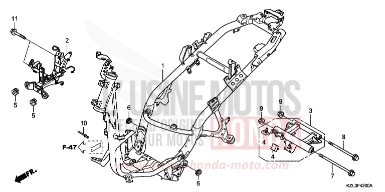 RAHMENKOERPER von NSC110MPD PEARL SIENA RED (R320) von 2014
