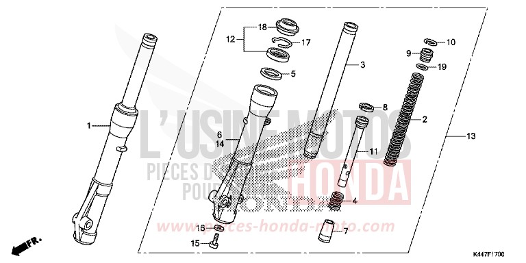 GABEL, VORNE von NSC110MPD M00NDUST SILVER METALLIC (NHB29) von 2017