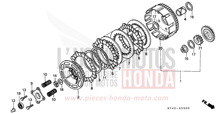 KUPPLUNG von NSR125R REAL WHITE (NH250K) von 1989