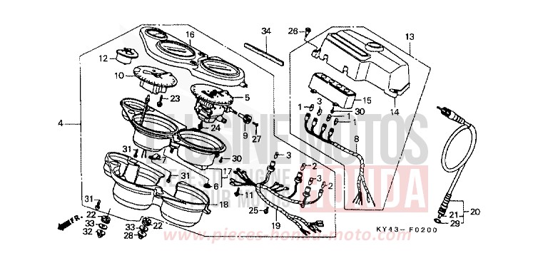 MESSGERAET von NSR125R REAL WHITE (NH250K) von 1989